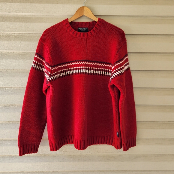 American Eagle Outfitters Sweaters - Vintage American Eagle red wool sweater fair isle